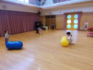 ピーナツボールで遊んでいます
