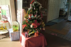 玄関にもクリスマスの飾り