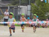 ３歳児　ゴール目指して走っています