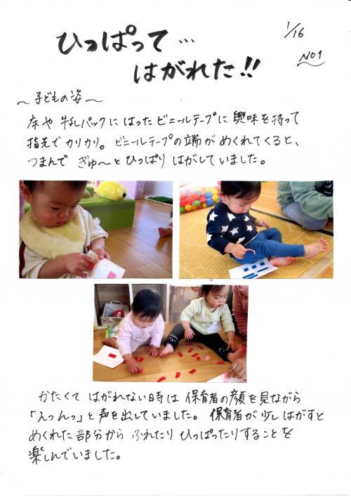 ひっぱってはがれた！！
