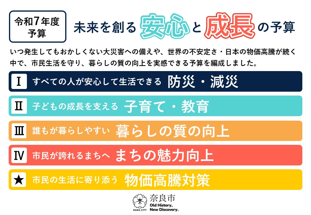 令和7年度予算（未来を創る安心と成長の予算）についての説明画像