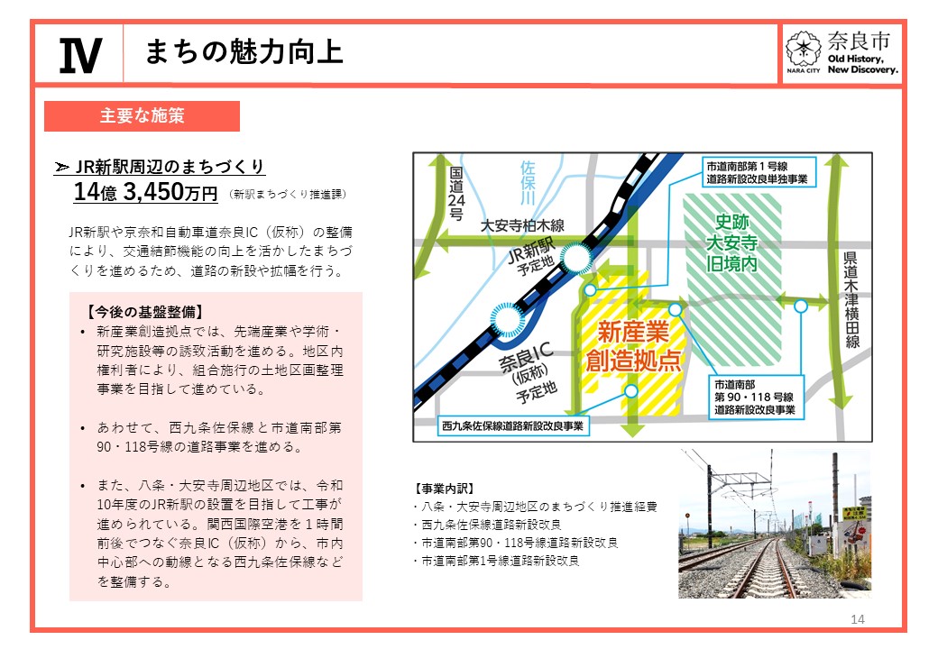 【4.まちの魅力向上】JR新駅周辺のまちづくり
