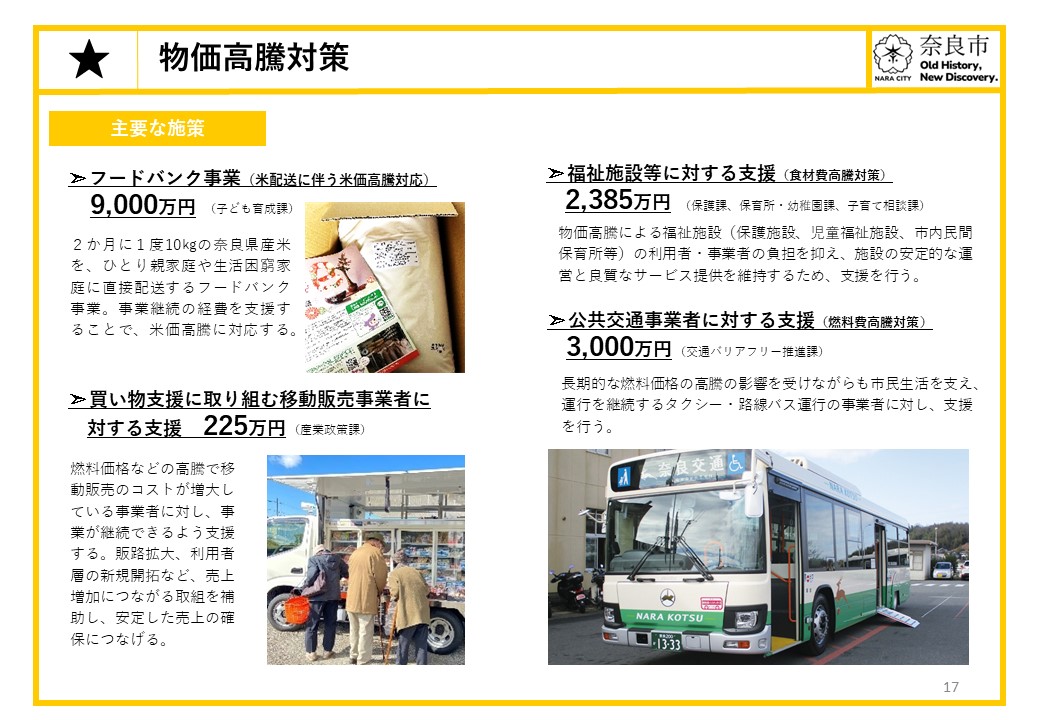 【物価高騰対策】フードバンク事業、福祉施設等に対する支援（食材費高騰対策）等