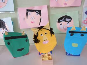 5歳児鬼のお面の製作