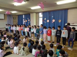 お別れ会５歳児の歌の披露