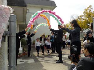 花道を通って帰るところです