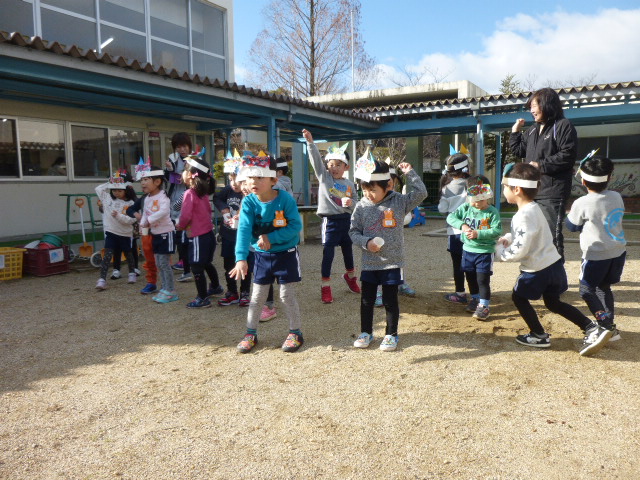 3歳児みかん組　豆まきをしました