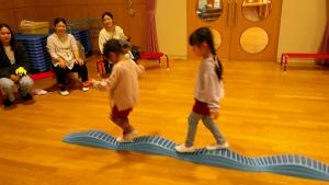 一本橋を渡っています