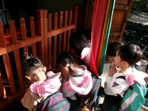 宇賀神さんはヘビの体みたいだね