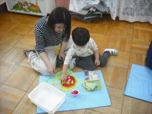 ピザをつくっているところ②