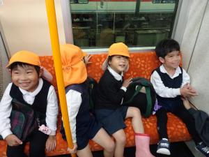 電車に乗ったよ