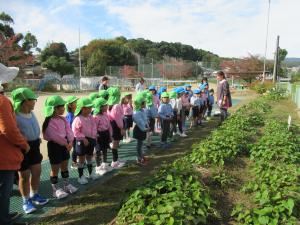 畑の前で話を聞きます