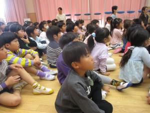 真剣なまなざしで見ています