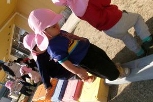 一本橋をそーっと渡っているよ