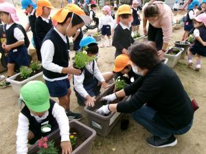 一緒に花を植えよう