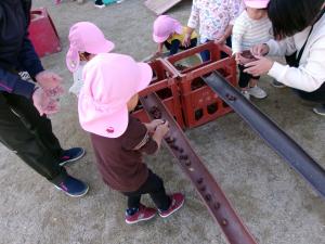 どんぐり転がしを楽しんでいます。