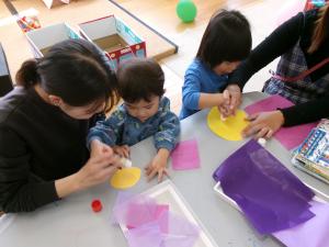 【りす組】サツマイモのり貼り