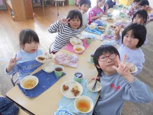 5歳児みんなでおいしくいただきました