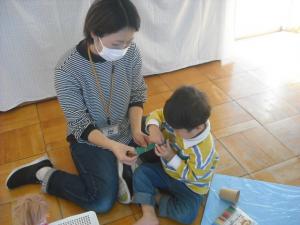 ツリーをつくっているところ