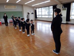佐保幼　三学期始業式