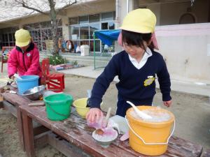 佐保幼　２月プール氷６