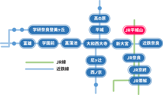 JR平城山駅の位置