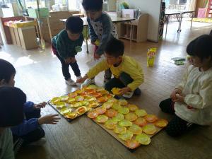 つくった花を数えています