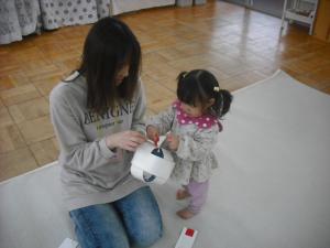 ボールをつくっているところ