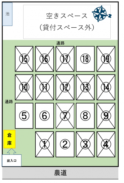 ふれあい交流ファーム区画図（田原）