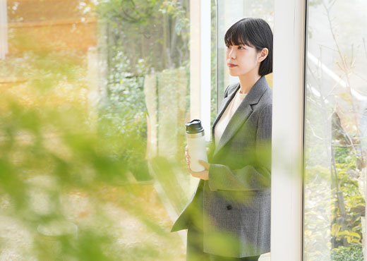 休憩している福島さん