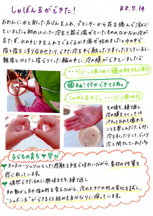 しゃぼん玉ができた