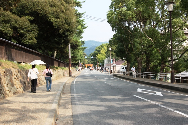 JR奈良駅前を含む三条通から春日大社一の鳥居及び春日山・御蓋山への眺望1