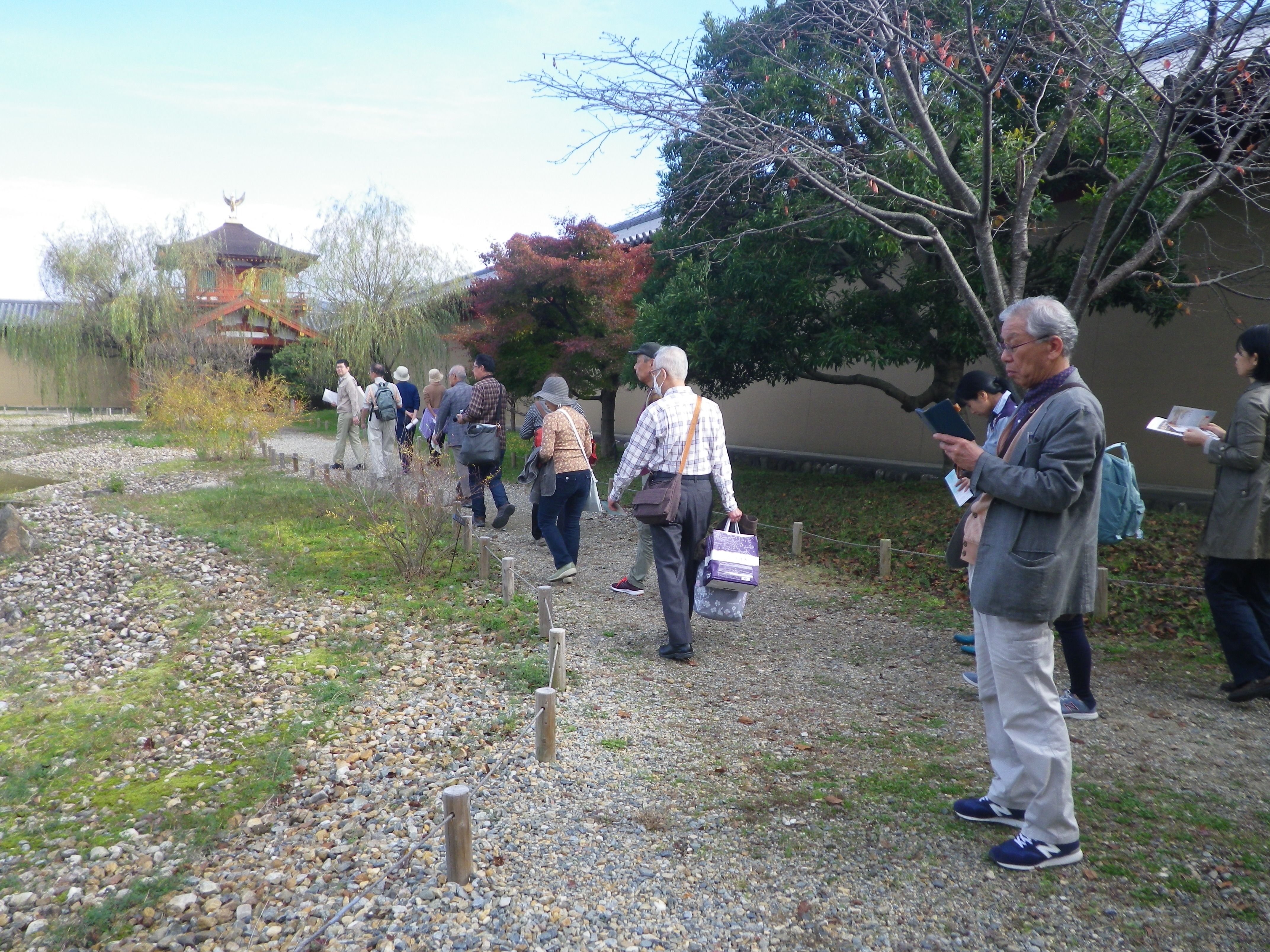 昨年度の庭園巡りの様子　東院庭園