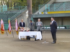 第47回奈良市社会人早朝軟式野球大会開会式(鴻ノ池球場)の画像