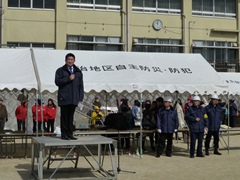 明治地区自主防災・防犯会「防災訓練」(明治小学校運動場)の画像1