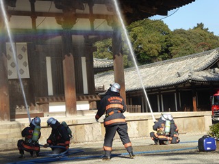 第63回文化財防火デーに伴う唐招提寺消防総合訓練の画像