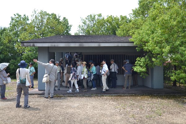 史跡めぐりへ出発まずは杉山古墳へ