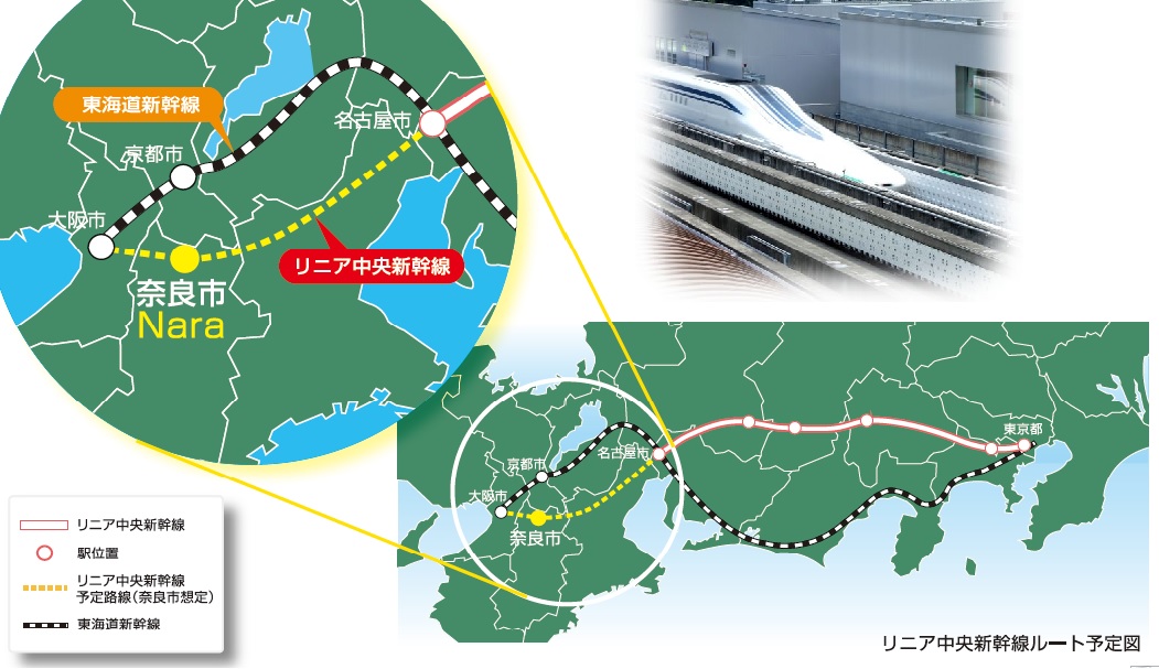 リニア中央新幹線ルート予定図