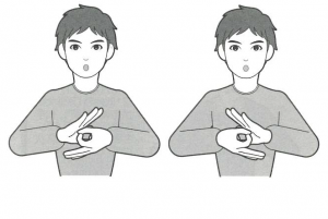 手話単語のデフリンピックのイラスト