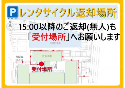 レンタサイクル返却場所(15時以降)