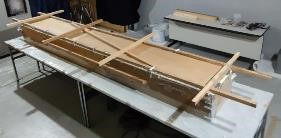 反転に向け発泡ウレタン梱包完了(2023年8月24日)写真